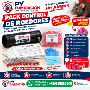 Kit Desratización: 10 Tubos Cebaderos + Veneno + Guantes + Mascarilla